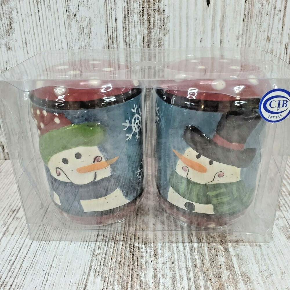 CIB 44T365 Christmas Salt and Pepper Shakers Snowflakes Winter Snowmen 3.25"